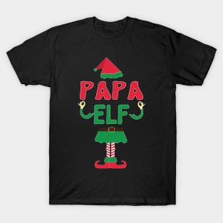 Funny Christmas Papa Elf Matching Family Apparel T-Shirt